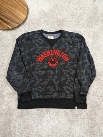 Washington Wizards Sweatshirt Mens XXL Black Camo NBA Basketball Crew Neck 2XL Cover