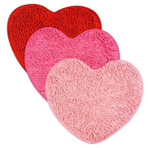 3 Pcs Valentine's Day Heart Shaped Rugs Love Decorative Floor Mat Red,pink,rose - Picture 1 of 8