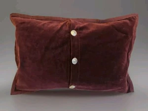 Ralph Lauren Purple Velvet Pillow Silver Buttons~Pairs W/Brittany Pattern 18x12 - Picture 1 of 9