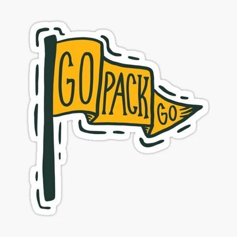 Go Pack Go Flag - Green Bay Packers - NFL Football - Sports Decal - Sticker Cover