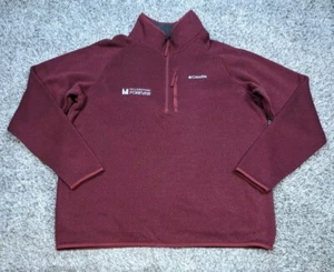 Columbia Yellowstone Fleece Pullover Mens 2XL XXL Maroon 1/2 Half Zip - Picture 1 of 5