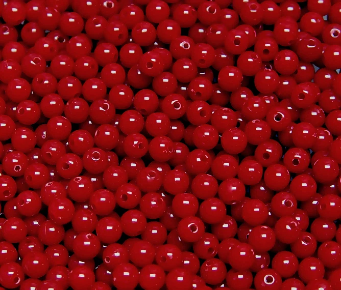 Red 6mm Round Acrylic Beads 500pc for crafts jewelry necklace bracelet - Image 1 of 1