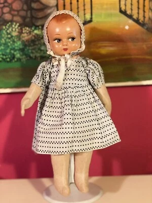 Antica Bambola Cartapesta e Paglia Restaurata  Doll Poupee Puppen Vintage Muneca - Immagine 1 di 4