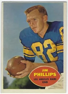 1960 Topps #66 - Jim "Red" Phillips Los Angeles Rams Wide Receiver Football Karte - Bild 1 von 2