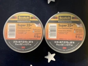 2 X Scotch 3m super 33+ Electrical Tape Vinyl Electric isolation  3/4" x 66' - Picture 1 of 5