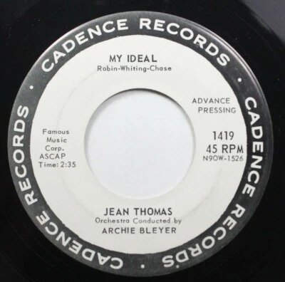 50S 60S Promo 45 Jean Thomas - My Ideal / Moon River On Cadence Records - Image 1 of 2