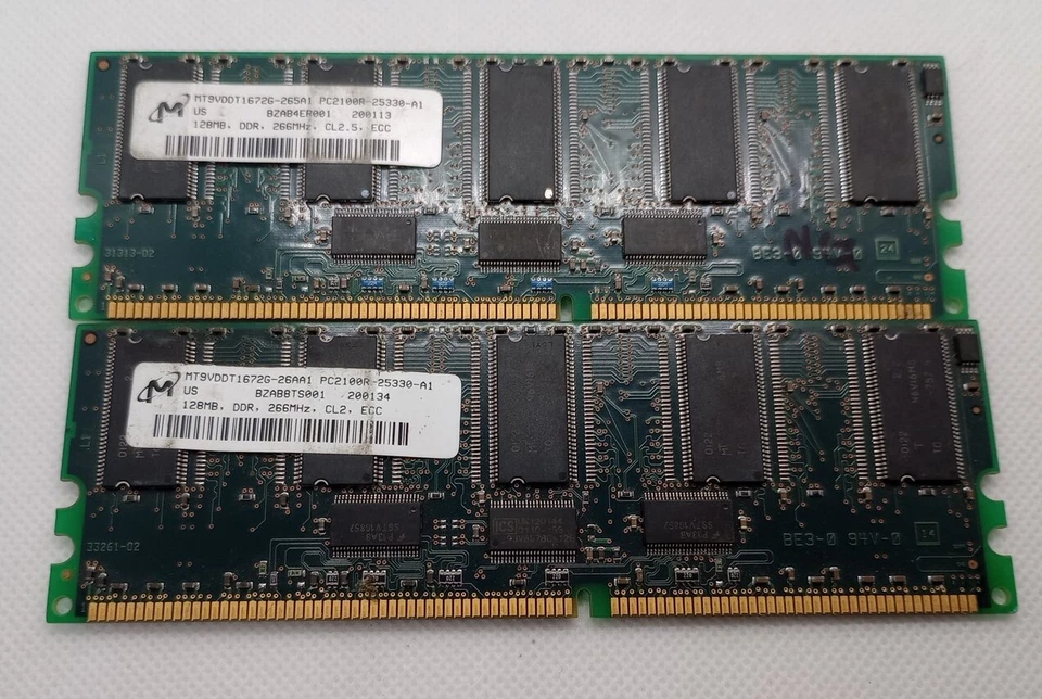 256MB DDR 266Mhz Model No. MT9VDDT1672G-285B2 RAM for a Computer or PC CL 2./2.5 - Image 1 of 3