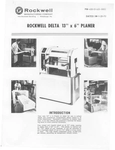 Delta Rockwell No. 22-401 13" X 6" Planer Instructions - Picture 1 of 1