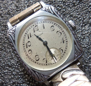 Vintage Elgin Prototype Art Deco Fancy Enamel Bezel 35 x 27 mm - Picture 1 of 8