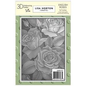 Lisa Horton Crafts Embossing Folder 5"X7"-English Roses - Picture 1 of 1
