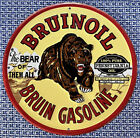 Vintage Bruinoil Bruin Gasoline Metal Embossed Sign Bear Of Them All Penn. Oil