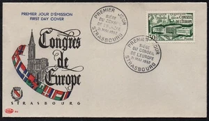 EFRANCE / 1952 # 923 CONSEIL DE L'EUROPE SUR ENVELOPPE FDC/ COTE 60 € (ref 4474) - Picture 1 of 2