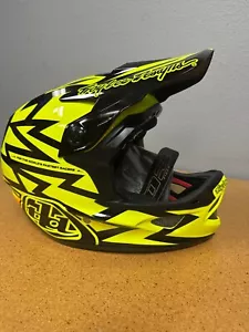 NEW Troy Lee Designs D3 FIBERLITE ATOMIC Downhill MTB Helmet Flo Yel Size Medium - Picture 1 of 6