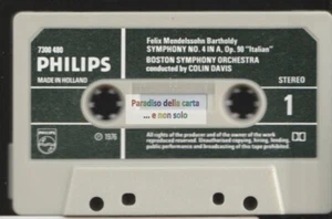 MENDELSSOHN, BOSTON SYMPHONY ORCHESTRA - PHILIPS 7300 480 MUSICASSETTA STEREO 7 - Imagen 1 de 2