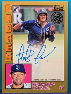 2019 Topps 35th Anniv FERNANDO TATIS JR RC AUTO SSP 38/50 #84A-FT 🎁 SHIPS FREE! - Picture 1 of 2