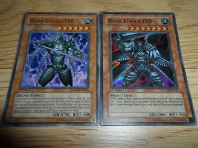 YUGIOH DARK LUCIUS LV8 CDIP-EN011 1ST ED ULTRA RARE + LV6 CDIP-EN010 1ST ED NM/M - Image 1 of 4