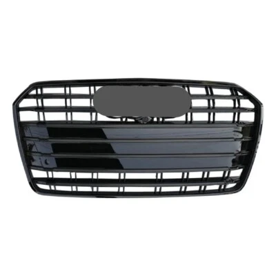 Front Bumper Grill Mesh Grille w/ Camera Hole For Audi A7 S7 2016 17 2018 Black - Image 1 of 2