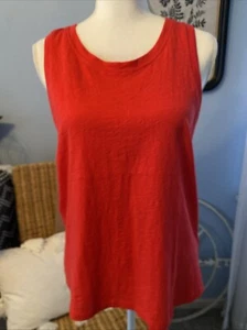 Women's J. Crew Tank Top Girlfriend Tank Red Sleeveless Shirt Cotton Large L NWT - Picture 1 of 7
