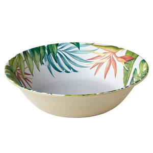 Set of Four (4) ~ Members Mark ~ Melamine ~ Palm Island ~ 7.5" Dia. Cereal Bowls - Picture 1 of 5
