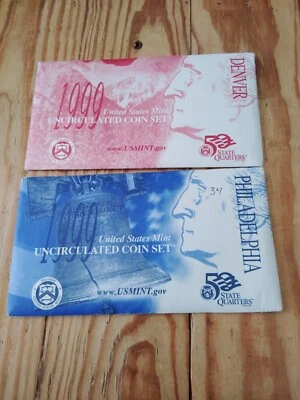1999 Philadelphia & Denver U.S. Mint Uncirculated Coin Set 20 coins OGP COA - Image 1 of 4