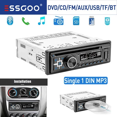 Autoradio Mit CD DVD Player MP3 USB FM Bluetooth AUX Eingang Radio Single 1 DIN - Bild 1 von 4