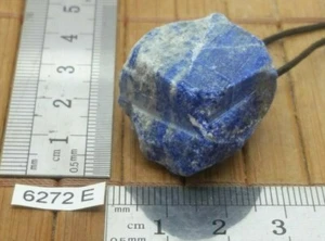 Pendentif LAPIS LAZULI brut + cordon reglable - mineraux reiki collier pierre - Picture 1 of 3