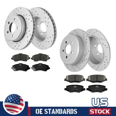 Front & Rear Disc Rotors + Brake Pads for 2008 - 2011 Jeep Liberty Dodge Nitro - Image 1 of 4