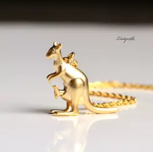 Halskette Känguru SterlingSilber Kette Geschenkidee Familie Mutter Kind - Bild 1 von 5
