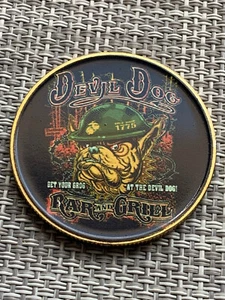 United State Marine Corps Challenge Coin Devil Dogs Squad Rar And Grill - Picture 1 of 4