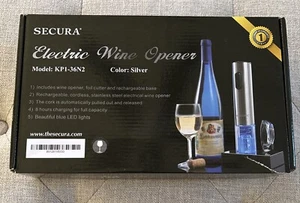 Secura Elektrischer Weinflaschenöffner KP1-36N2, Silber, Neu im Karton - Bild 1 von 3