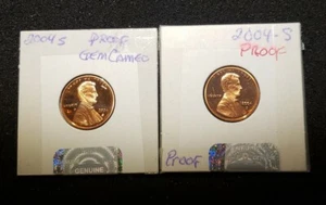 2004 S Proof Lincoln Cent Pair Of 2 Coins - Picture 1 of 7