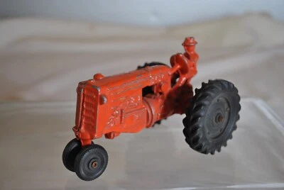Vintage Slik "MM" MINNEAPOLIS MOLINE Orange  die-cast metal Tractor + Farmer - Image 1 of 4