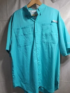 Camicia Columbia Adulto Grande Blu Pesca Omni Shield Uomo - Foto 1 di 7