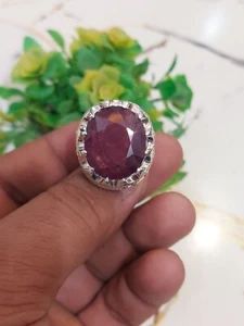 Bellissimo anello rubino rosso molto grande pietra rubino 20 carati anello regalo argento 925 - Foto 1 di 7