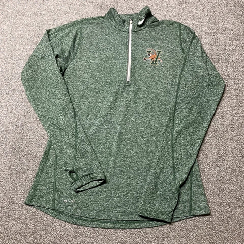 University Vermont Sweatshirt Women Medium Green Nike Catamounts UVM Sweater Gym Cover