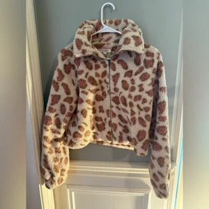 ANDREE BY UNIT Leopard Teddy Jacket - Picture 1 of 5
