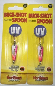 2 Packs Northland Buckshot Flutter Spoon 1/16oz UV Pink Tiger - Picture 1 of 1