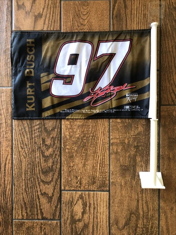 #97 Kurt Busch NASCAR Car Racing Fan Flag USA Made Cover