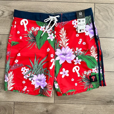 Hurley Phantom 47 MLB Philadelphia Phillies Board Shorts Mens Size 32 MSRP $70 Cover