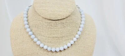 Lia Sophia Silver Tone Baby Blue Bead Choker Necklace 16"  - Image 1 of 3