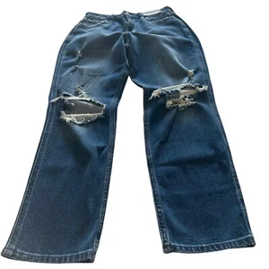 Pantalones de mezclilla HOLLISTER Curvy tiro alto mamá lavado oscuro vintage elásticos NUEVO talla 27x27 - Imagen 1 de 13