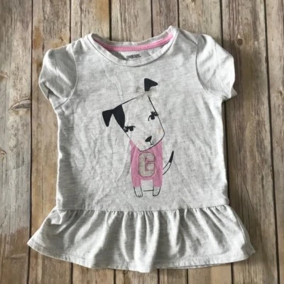 Camiseta Gymboree Puppy Peplum Talla 4 Gris Brezo Mezcla 'N' Ropa de Juego a Juego Foto 1 de 4