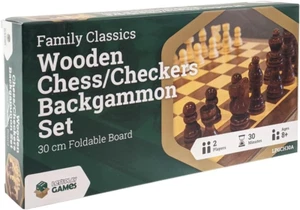 Let'S Play Games Wooden Folding Chess/Checkers/Backgammon Set 30Cm, Mixed, LP... - Picture 1 of 12