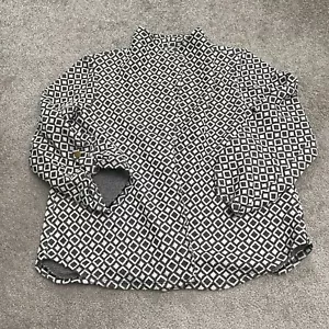 Ruby Rd. Diamond Pattern Open Jacket Womens PS Black White Stretch Casual Work - Picture 1 of 13