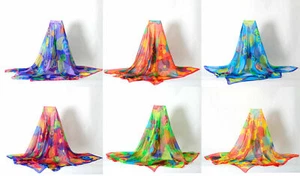Schal Bandana Kopftuch Strandtuch Silk Touch 54" groß Sommer Quadrat Welle - Bild 1 von 7