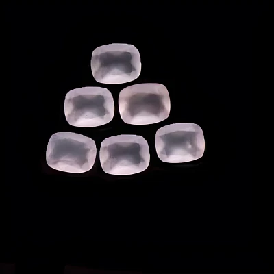 Cojín de cuarzo rosa natural de calidad AAA 4 piezas piedras preciosas facetadas 7x9 mm | Foto 1 de 4