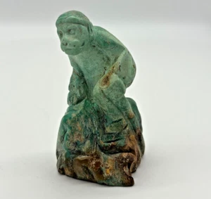 Chinesische Sonne Wukong Statue Affenkönig Kung Fu mit Bo Stick Chrysopras Schnitzerei - Bild 1 von 9