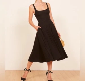 Reformation Rou Black Midi Knit Dress Size XL NWT - Picture 1 of 12