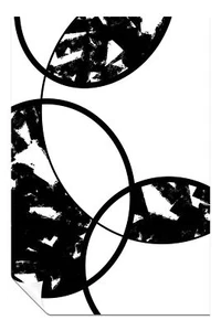 Black & White Abstract Circle Geometric Shapes Poster Wall Art Home Decor - Picture 1 of 4