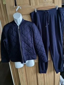Lauren Ralph Lauren Women’s XL Quilted Crop Jacket w/Knit Cuffed Jogger Pants - Picture 1 of 17